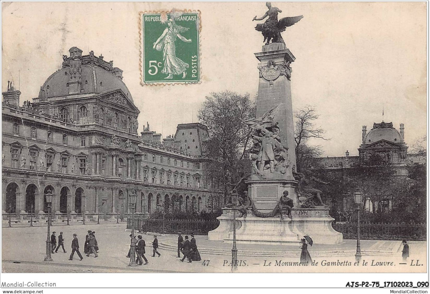 AJSP2-75-0147 - PARIS - Le Monument De Gambetta Et Le Louvre - Louvre