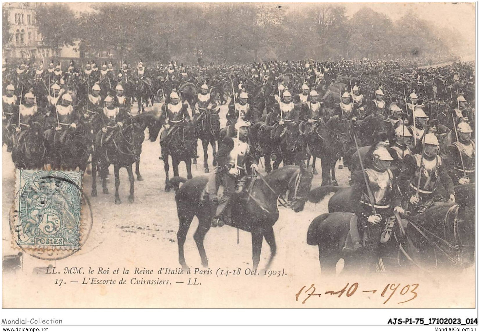 AJSP1-75-0008 - Le Roi Et La Reine D'italie à - PARIS - L'escorte De Cuirassiers - Plätze