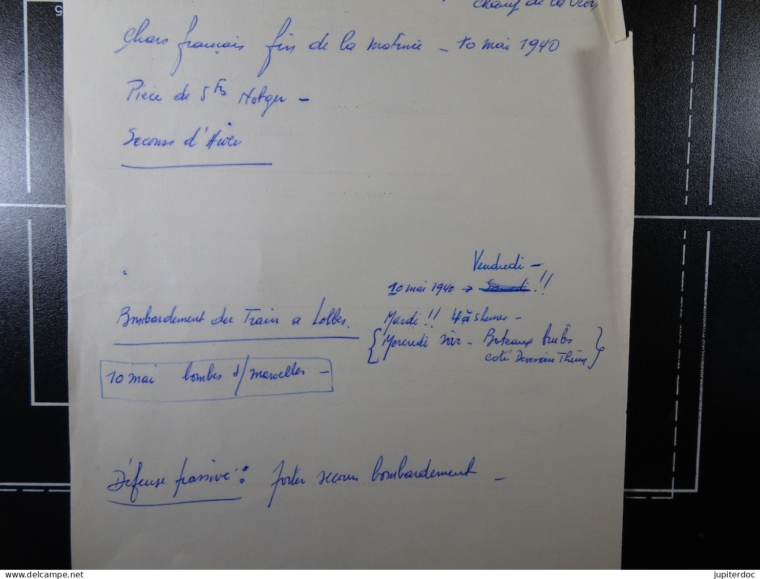 THUIN Manuscrit "Gamins Thudiniens de 1940-1944" Roger Lacomblez + Documents, sources, courriers, copies de presse