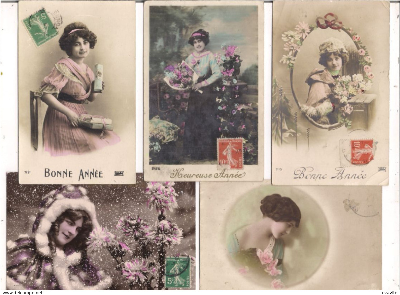 Lot De 56 CPA Variés Femme, Fleurs, Enfants, Hommes, 1er Avril Et Autres à Voir... Toutes Scannées - 5 - 99 Postcards