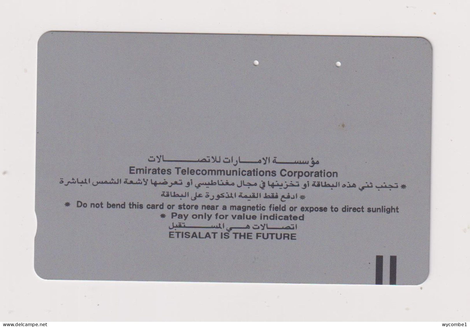 UNITED ARAB EMIRATES - Fisherman Magnetic Phonecard - Verenigde Arabische Emiraten