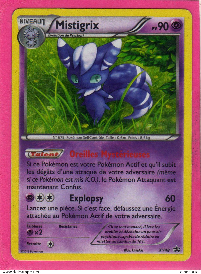 Carte Pokemon Francaise 2015 Promos Xy48 Mistigrix 90pv Holo Bon Etat - Promos