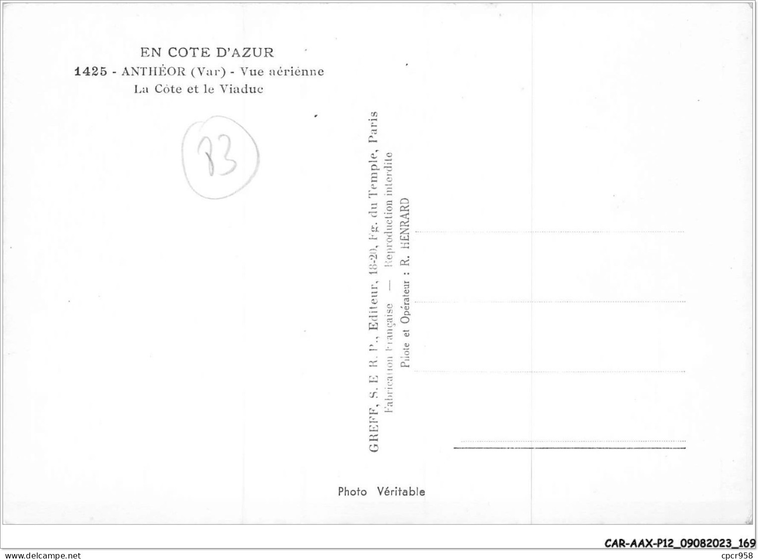 CAR-AAX-P12-83-0952 - ANTHEOR - Vue Aerienne - La Cote Et Le Viaduc - Antheor