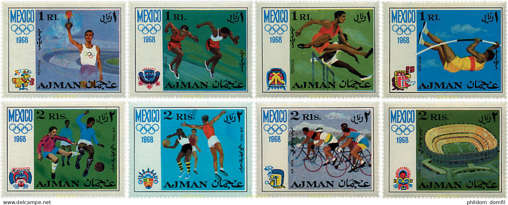 69913 MNH AJMAN 1968 19 JUEGOS OLIMPICOS VERANO MEXICO 1968 - Ajman