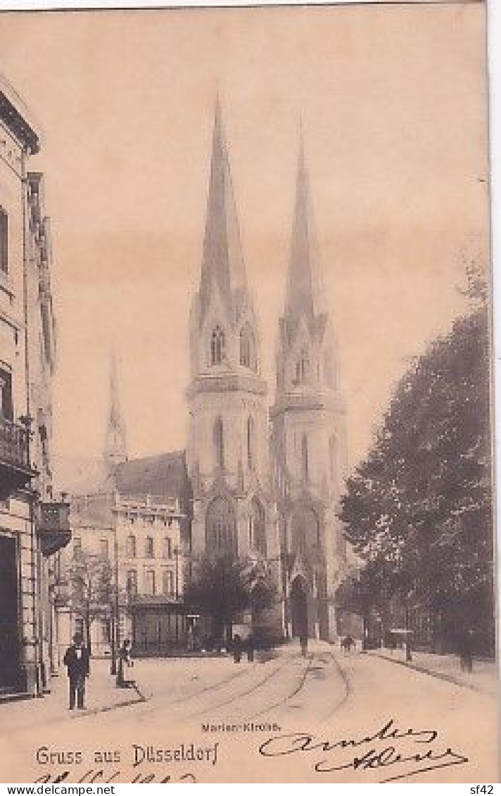 GRUSS AUS  DUSSELDORF      MARIEN KIRCHE      PRECURSEUR   +  TIMBRE - Duesseldorf