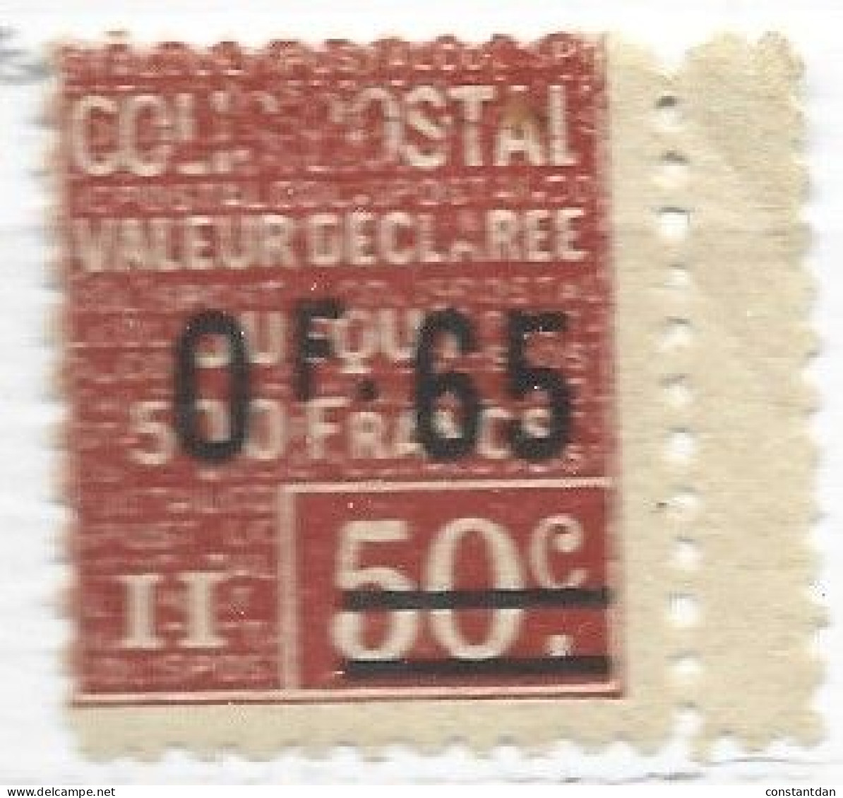 FRANCE COLIS POSTAL N° 60 0.65 S 50 C ROUGE VALEUR DECLAREE NEUF SANS CHARNIERE - Ongebruikt