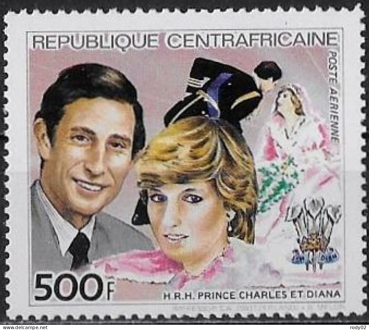 CENTRAFRIQUE - LE PRINCE CHARLES ET LADY DIANA - PA 283 - NEUF** MNH - Familias Reales