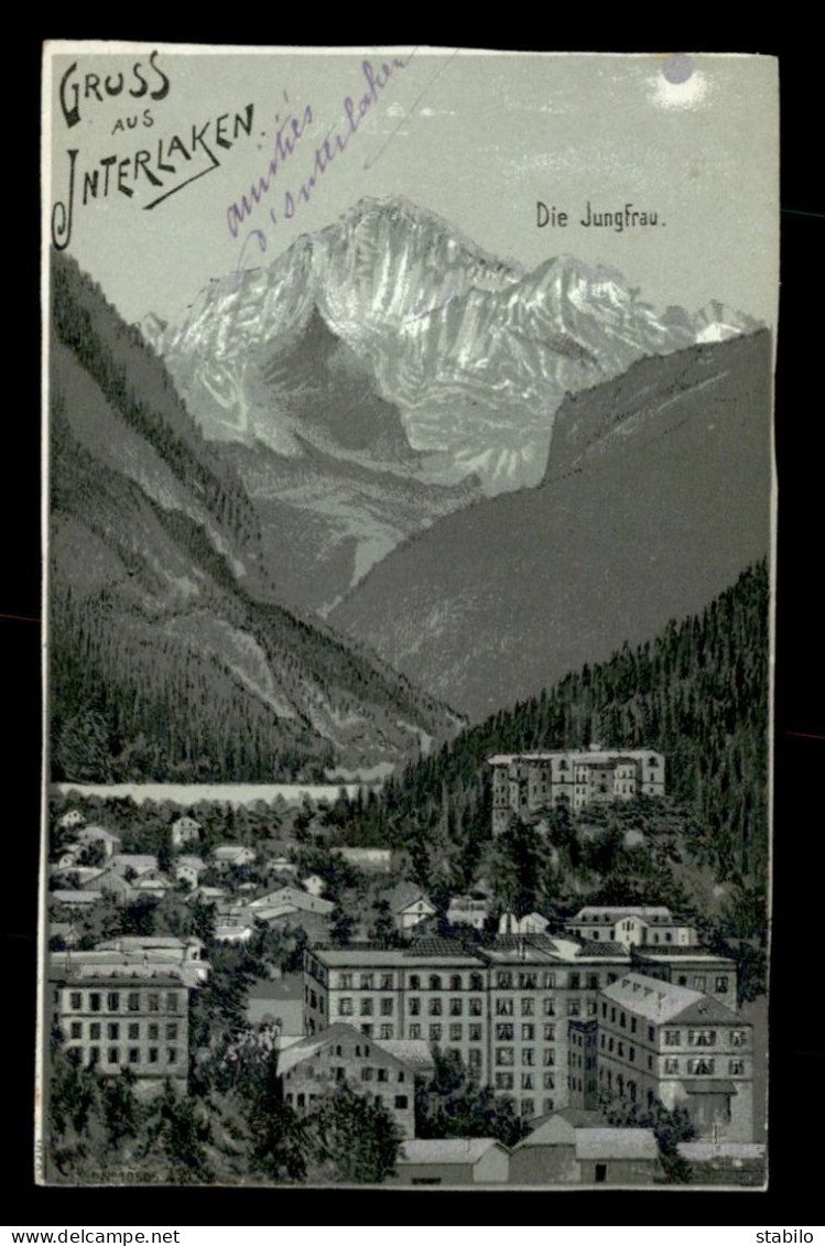 MATIERE - CARTE ALUMINIUM - GRUSS AUS INTERLAKEN - VOIR ETAT - Sonstige & Ohne Zuordnung