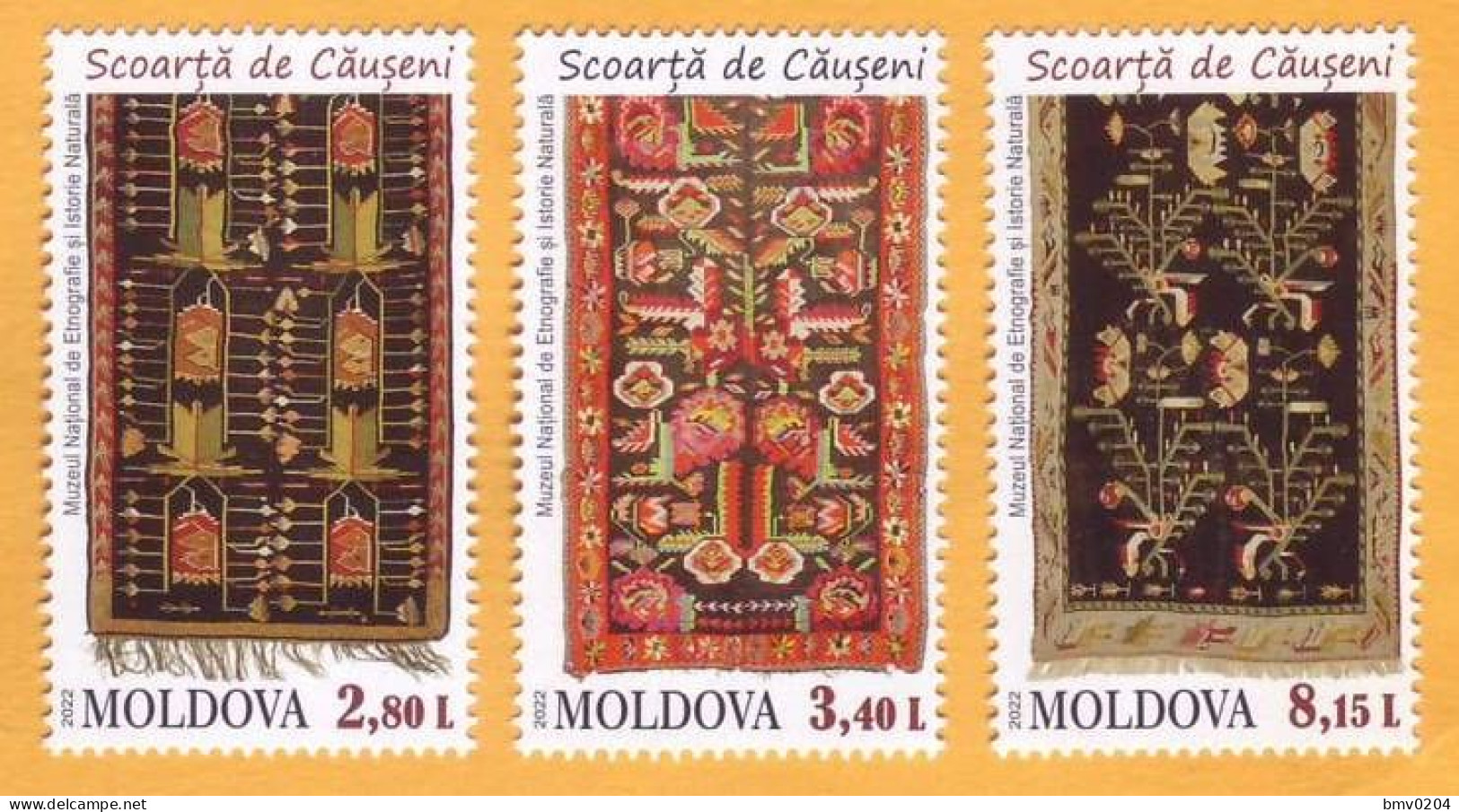 2022  Moldova Moldavie „The Causeni Wall-carpet”, Folk Art, Art  3v Mint - Moldavië