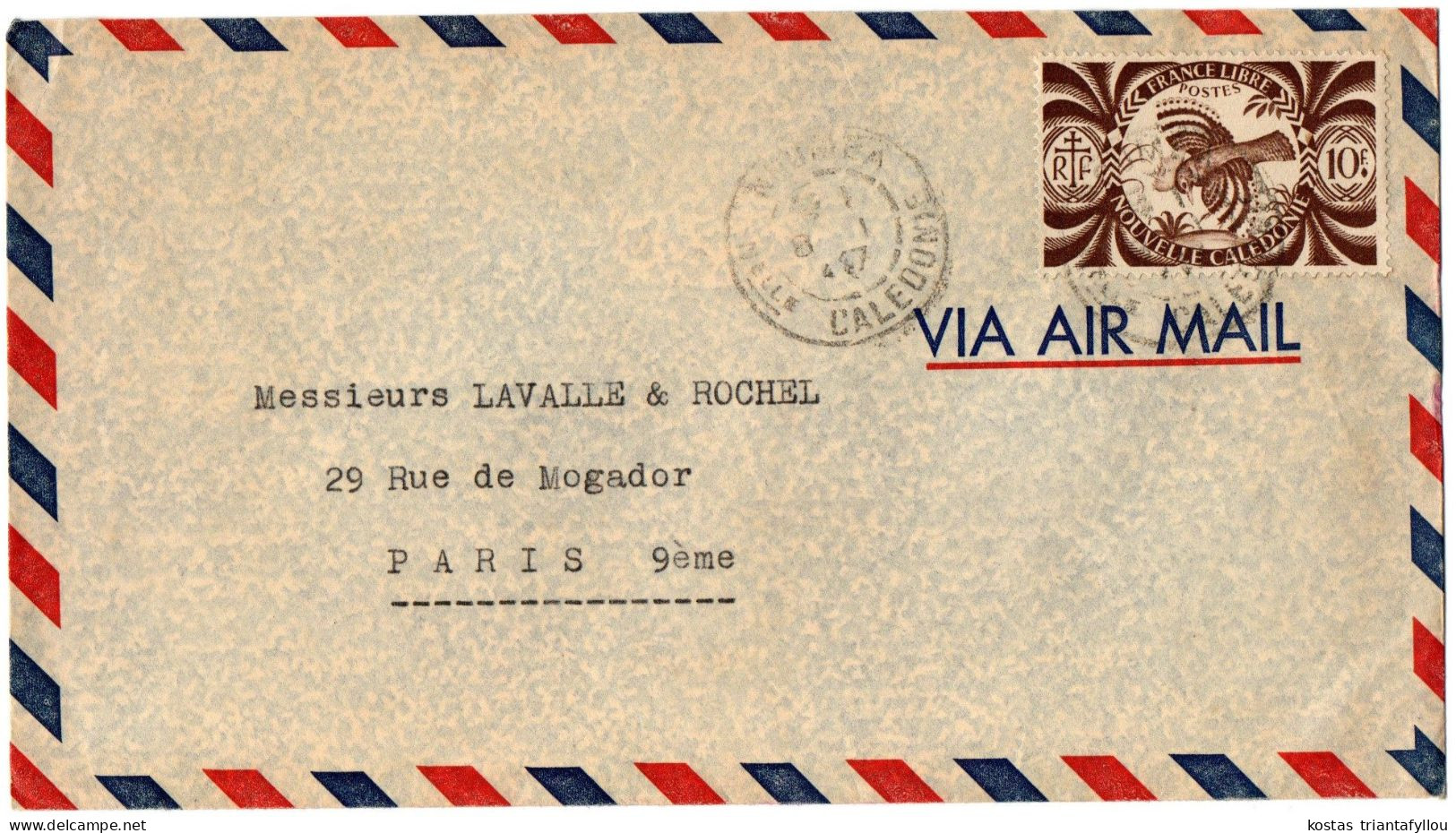 1,41 NEW CALEDONIA ,AIR MAIL, COVER TO FRANCE - Lettres & Documents