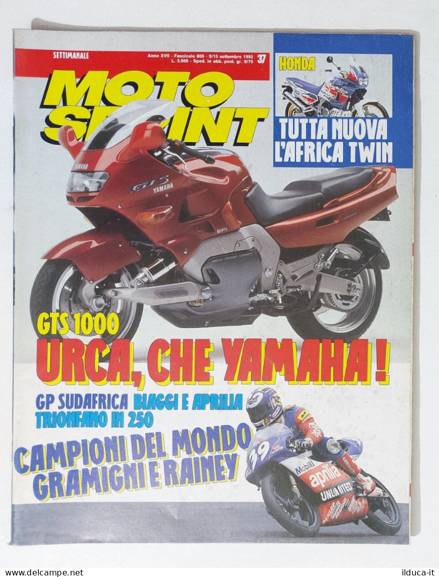 34731 Motosprint A. XVII N. 37 1992 - Biaggi GP Sudafrica - Gramigni E Rainey - Motores