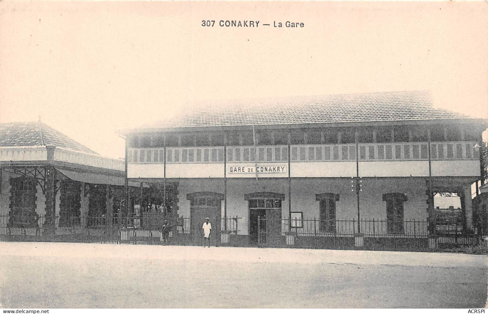 GUINEE Francaise  CONAKRY  La Gare  Photo E.HABKOUK  Carte Vierge Non Voyagé (scan Recto-verso) OO 0950 - French Guinea