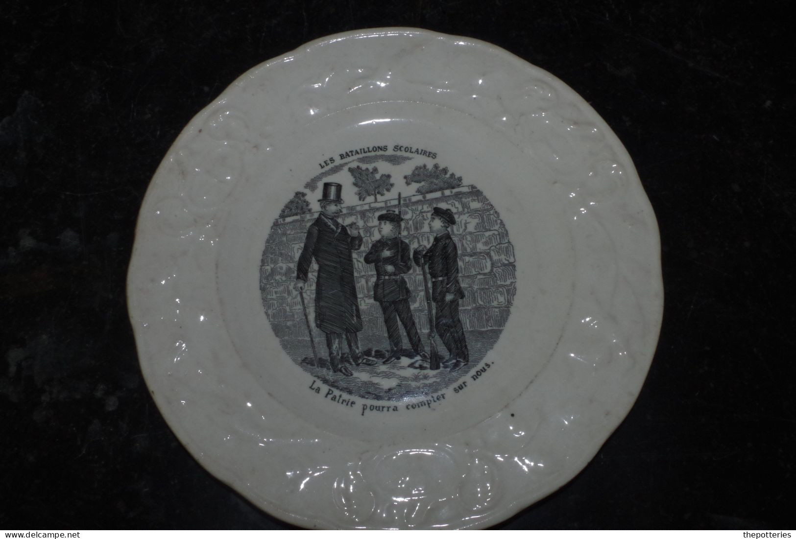 D14 Ecole Instruction Militaire Assiette Place Ca 1885 Onnaing ? Militaire Guerre 1870 France Prusien Allemand - Onnaing (FRA)