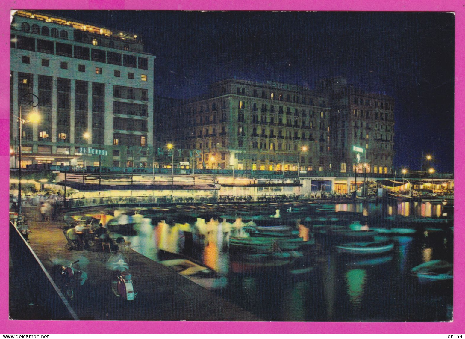 293942 / Italy - NAPOLI Notturno Night Hotel Boat Motorbikes PC 1967 USED - 25 L Coin Of Syracuse Italia Italie Italien - 1961-70: Marcophilia