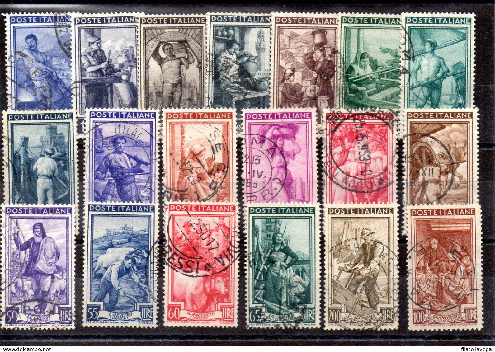 Italia Serie Nº Yvert 572/90 O - 1946-60: Used