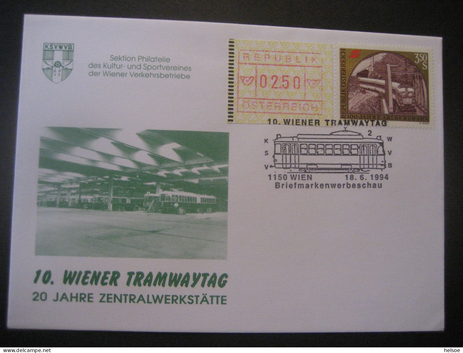 Österreich- Sonder-Beleg 10. Wiener Tramwaytag, Mit Automatenmarke MiNr. 2 Und 1785 - Timbres De Distributeurs [ATM]