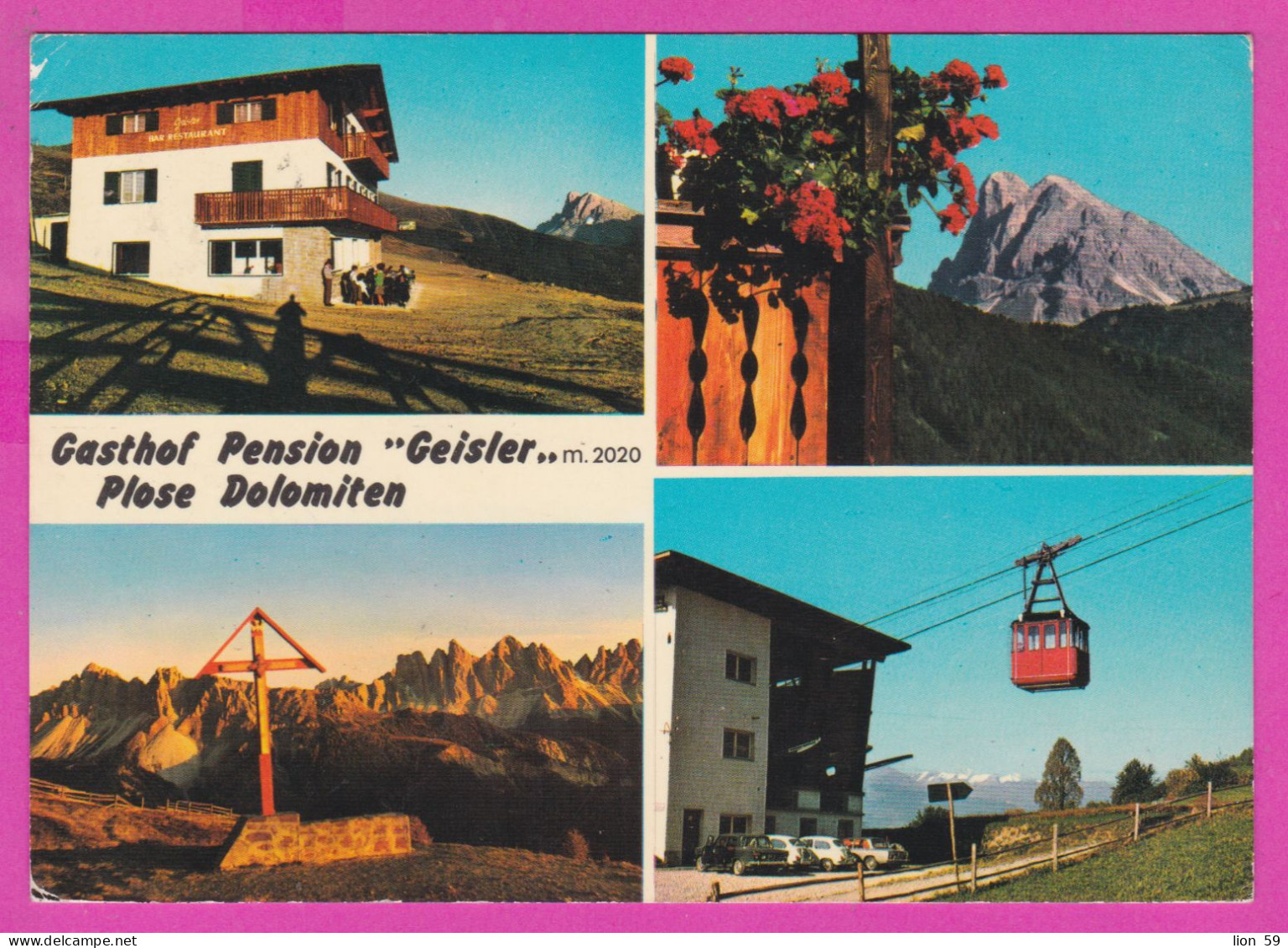 293948 / Italy - Gasthof Pension "Geisler " M.2020 Plose Dolomiten Cable Car  PC 1971 USED - 40 L Coin Of Syracuse - 1971-80: Marcophilia