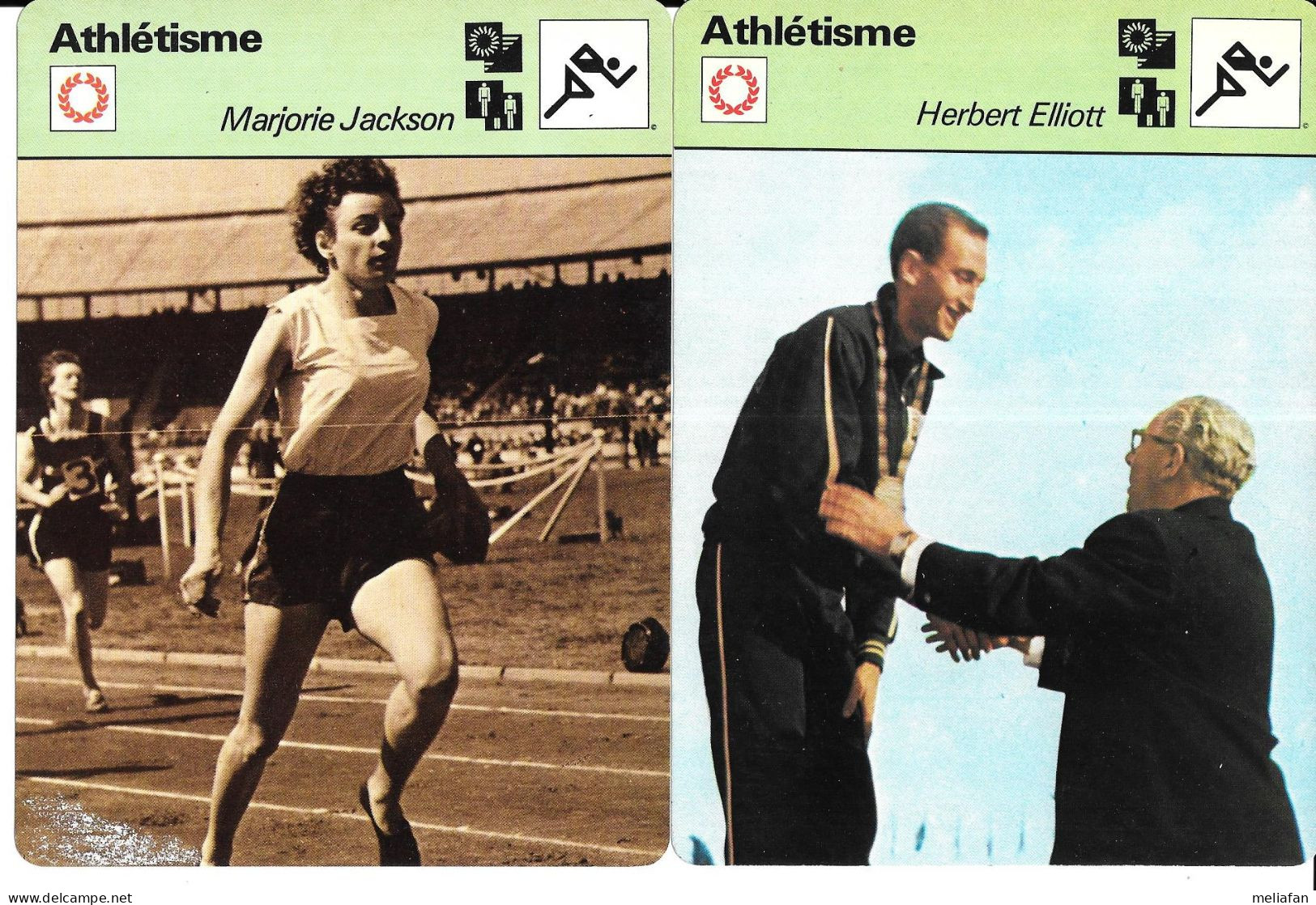 GF2045 - FICHES EDITION RENCONTRE - HERBERT ELLIOTT - MARJORIE JACKSON - RALPH DOUBELL - BETTY CUTHBERT - Leichtathletik