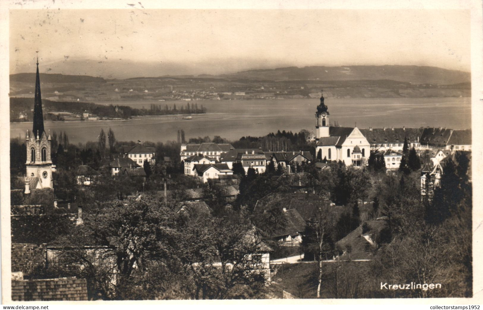 KREUZLINGEN, THURGOVIA, ARCHITECTURE, CHURCH, TOWER, SWITZERLAND, POSTCARD - Kreuzlingen