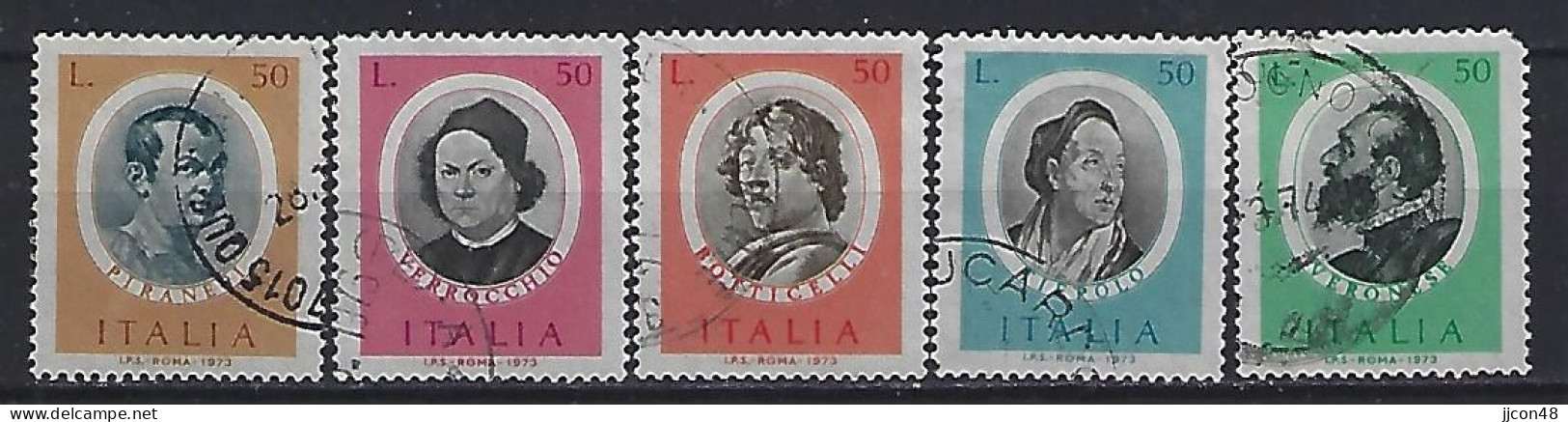 Italy 1973  Kunstlierportrats  (o) Mi.1419-1423 - 1971-80: Oblitérés