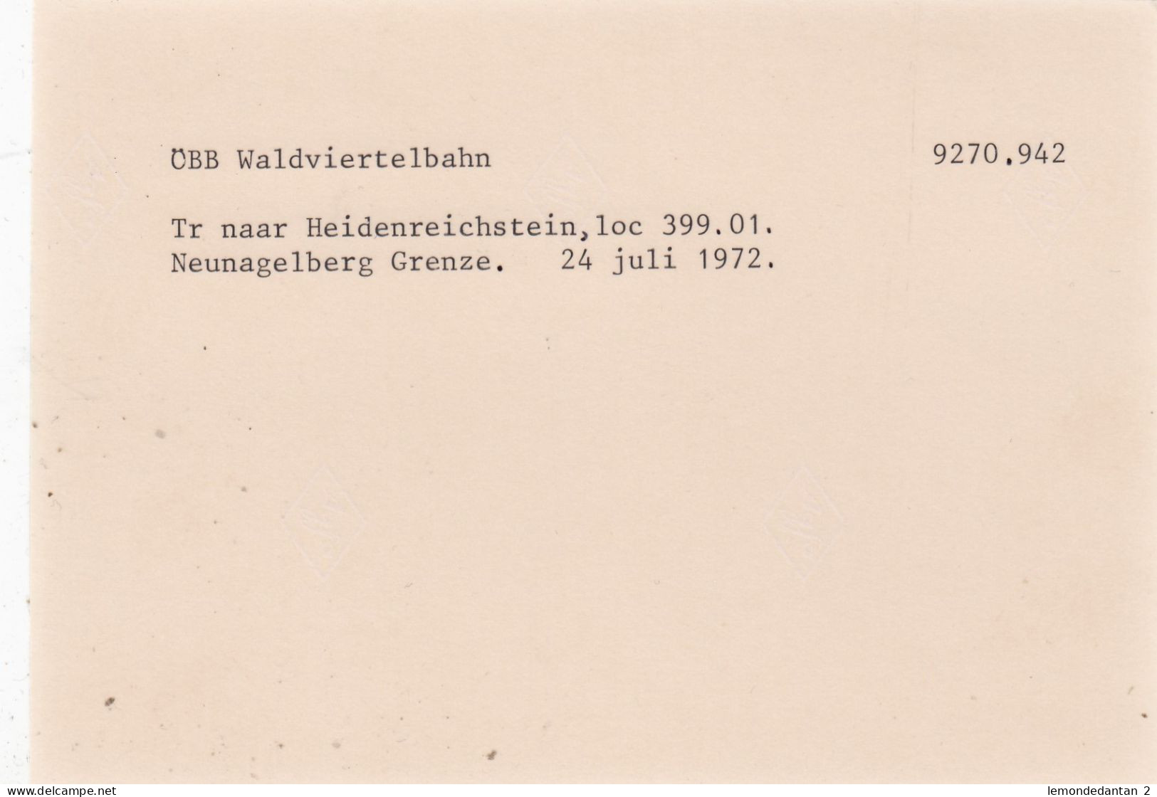 Tr. Naar Heidenreichstein. Neunagelberg Grenze. Photo, No Postcard 14 X 9,5 Cm. * - Gmünd