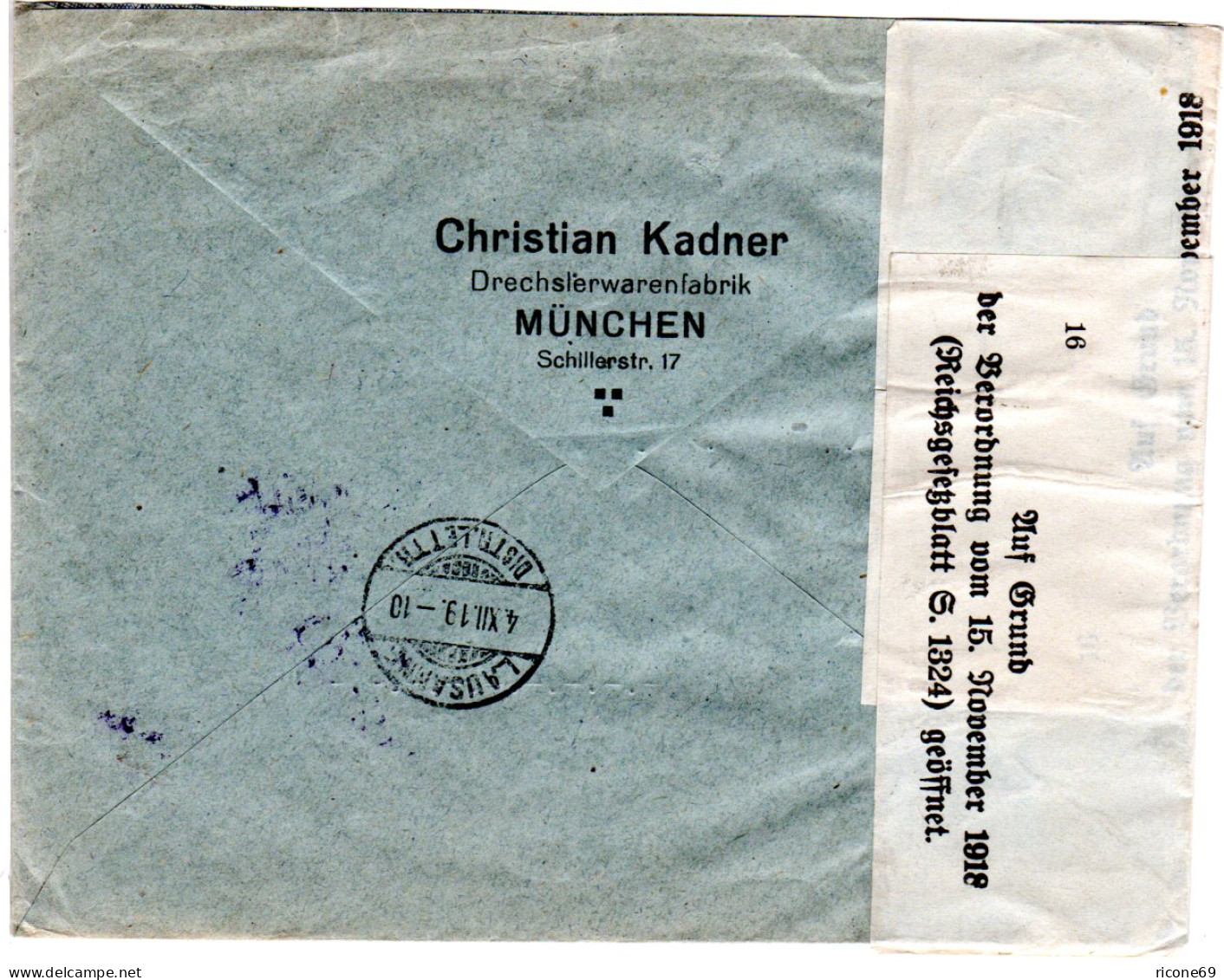 Bayern 1919, 60+10 Pf. Auf Eilboten Zensur Brief V. München 33 I.d. Schweiz - Storia Postale