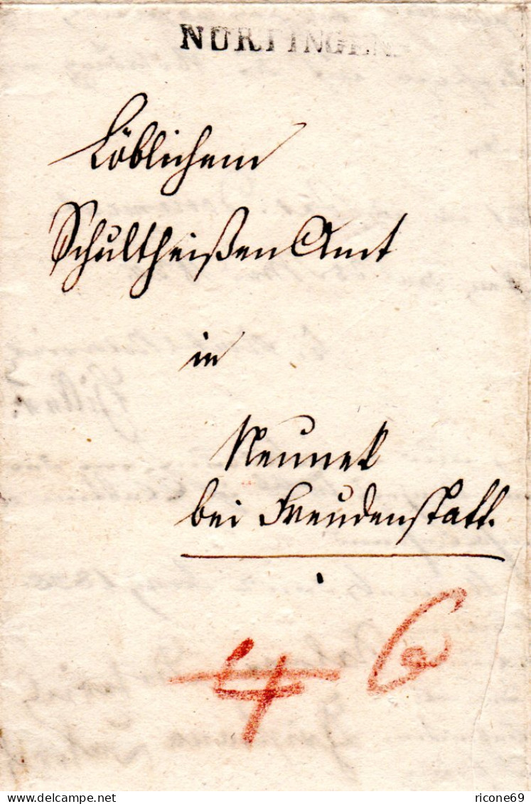 Württemberg 1834, L1 Blaufelden U. Innen Nürtingen Auf Wende Brief  - [Voorlopers