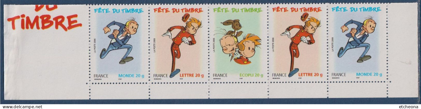 Fête Du Timbre Bande Dessinée Spirou Et Fantasio De José Luis Munuera N°3877a X2;  3878 Et 3879 X2 Neuf 1/2 Carnet - Unused Stamps