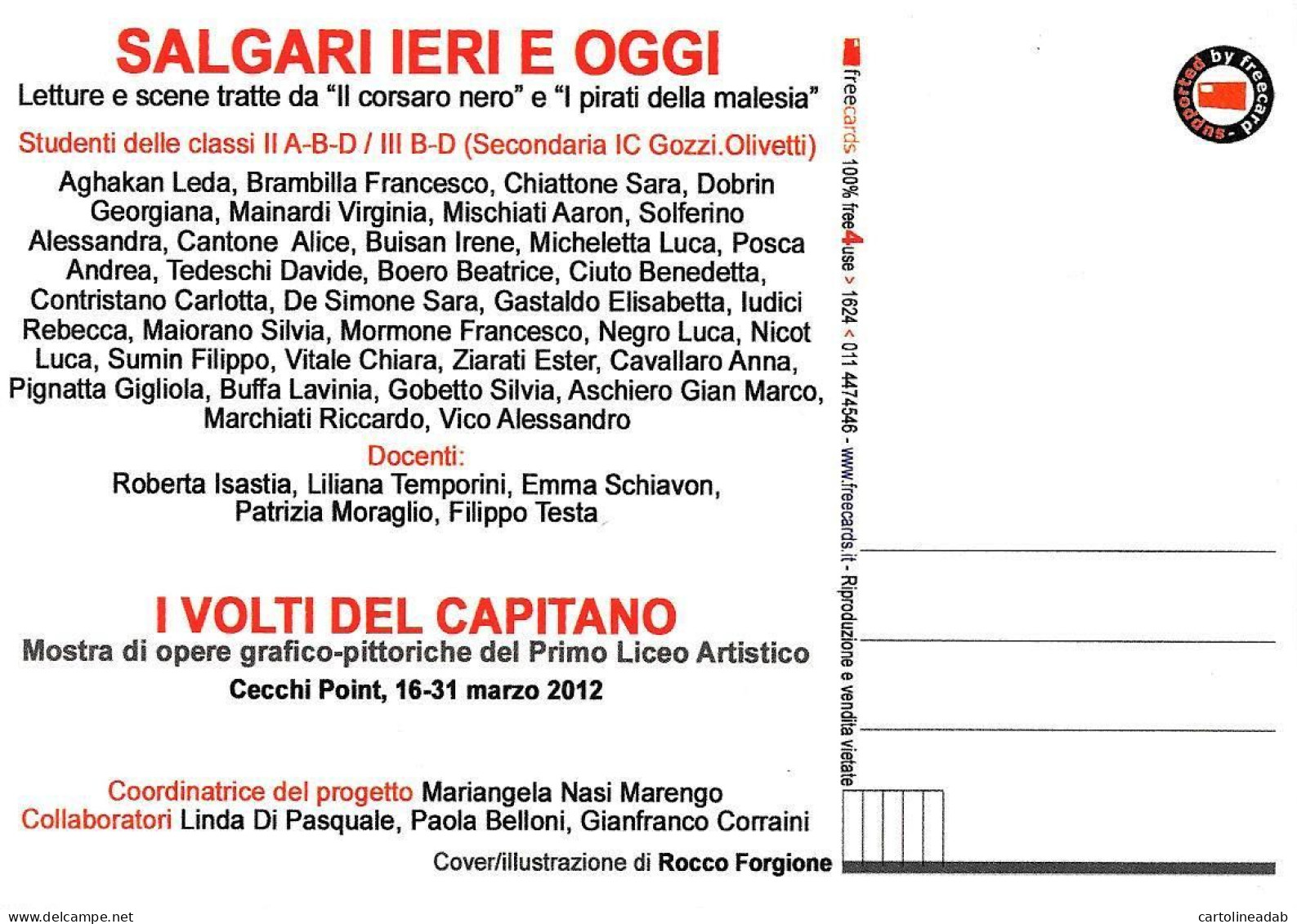 [MD9706] CPM - EMILO SALGARI MOMENTI SALGARIANI - FREECARDS 1624 - PERFETTA - Non Viaggiata - Fairy Tales, Popular Stories & Legends