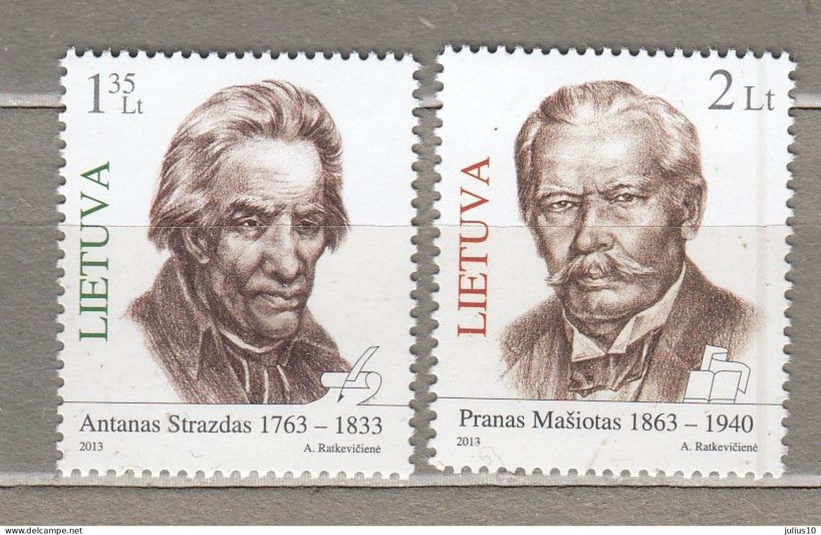 LITHUANIA 2013 Famous People  MNH(**) Mi 1127-1128 #Lt843 - Lituania