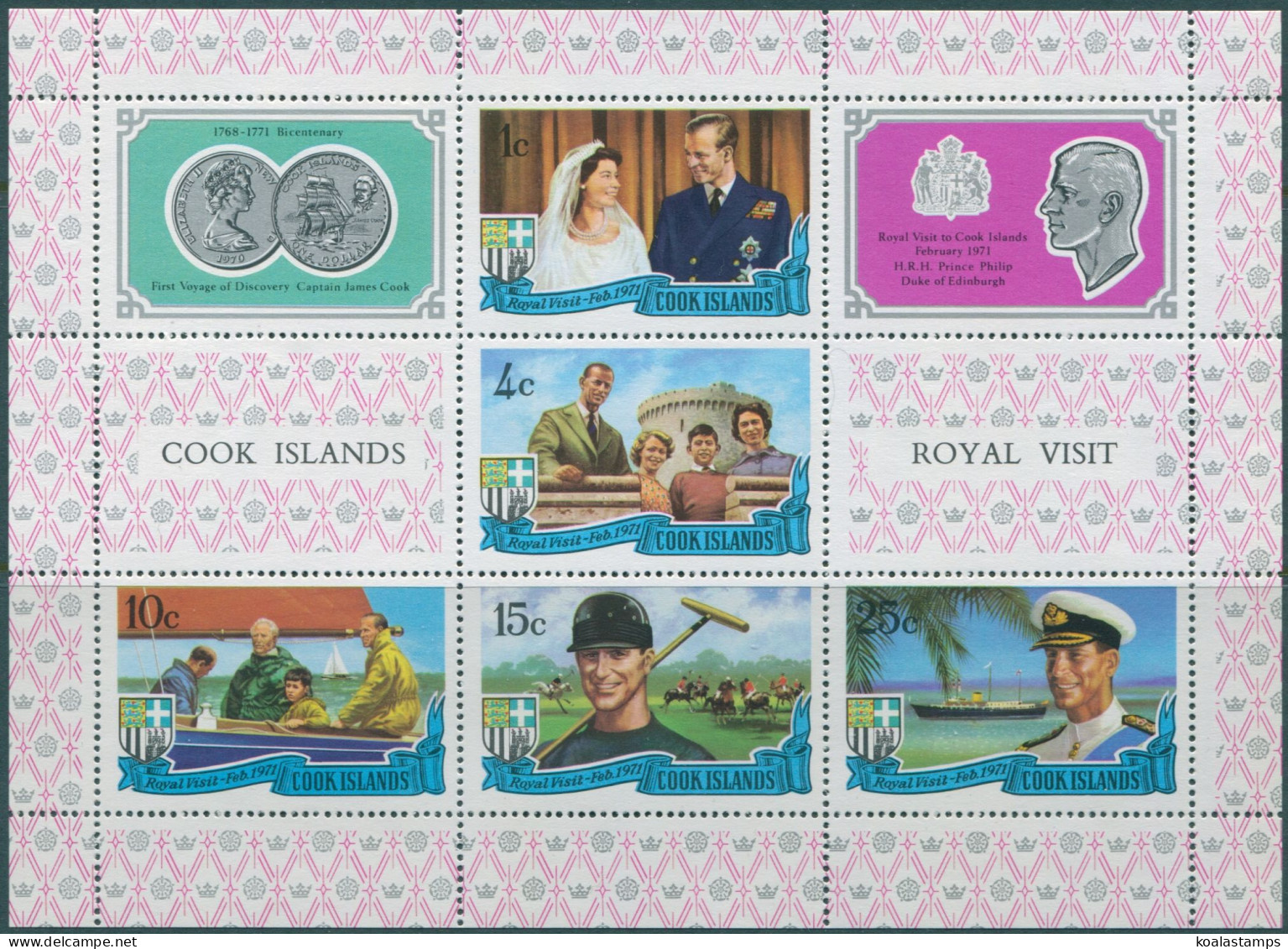 Cook Islands 1971 SG350 Royal Visit MS MNH - Cookeilanden