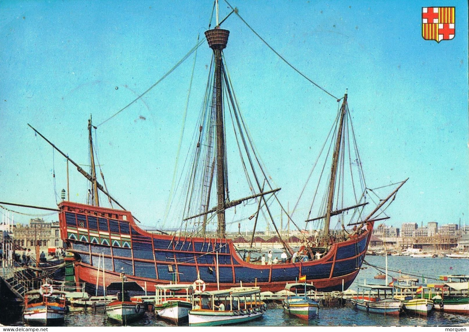 55040. Postal BARCELONA 1963, Exposicion Feria De La MERCED. Barco De COLON, Carabela Santa Maria - Storia Postale