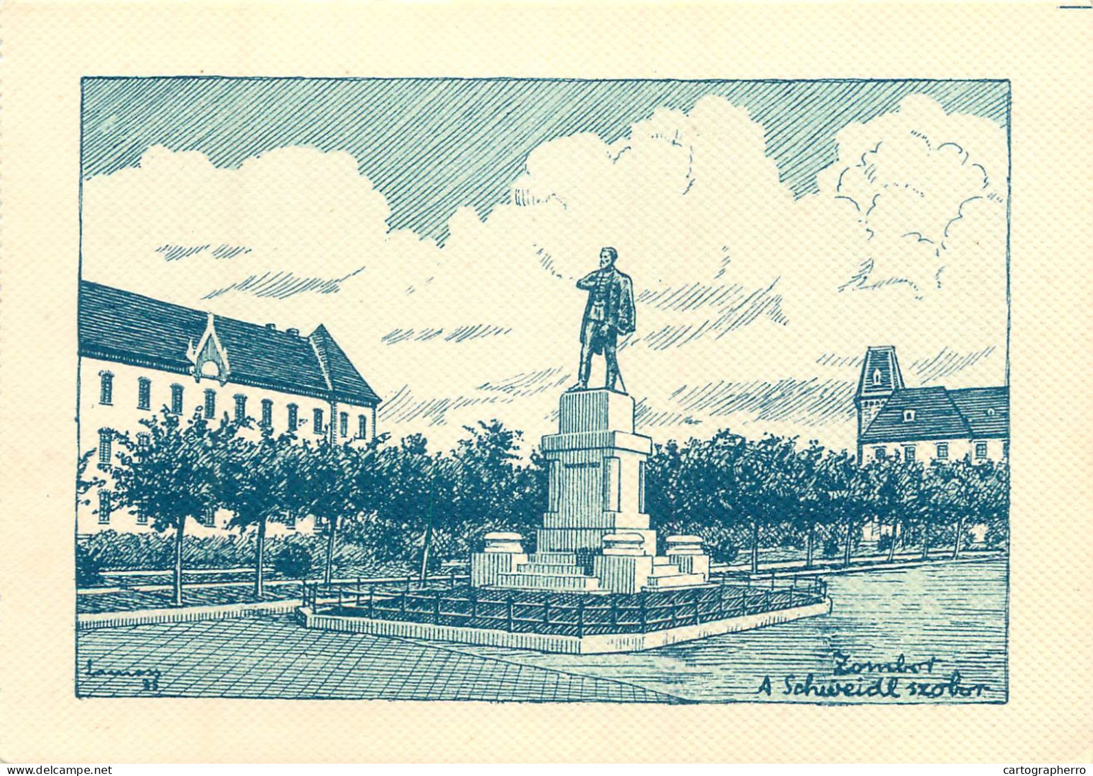 Sombor Zombor 1934 Artist Card - Servië