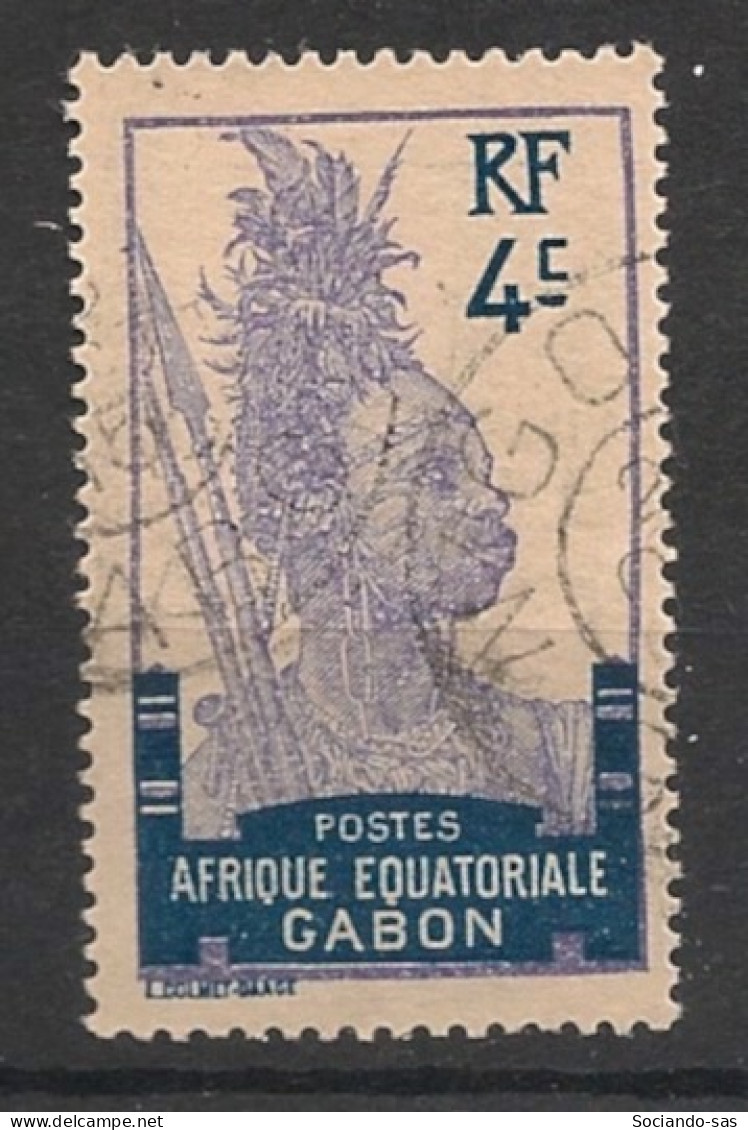 GABON - 1910-18 - N°YT. 51 - Guerrier 4c Bleu - Oblitéré / Used - Oblitérés