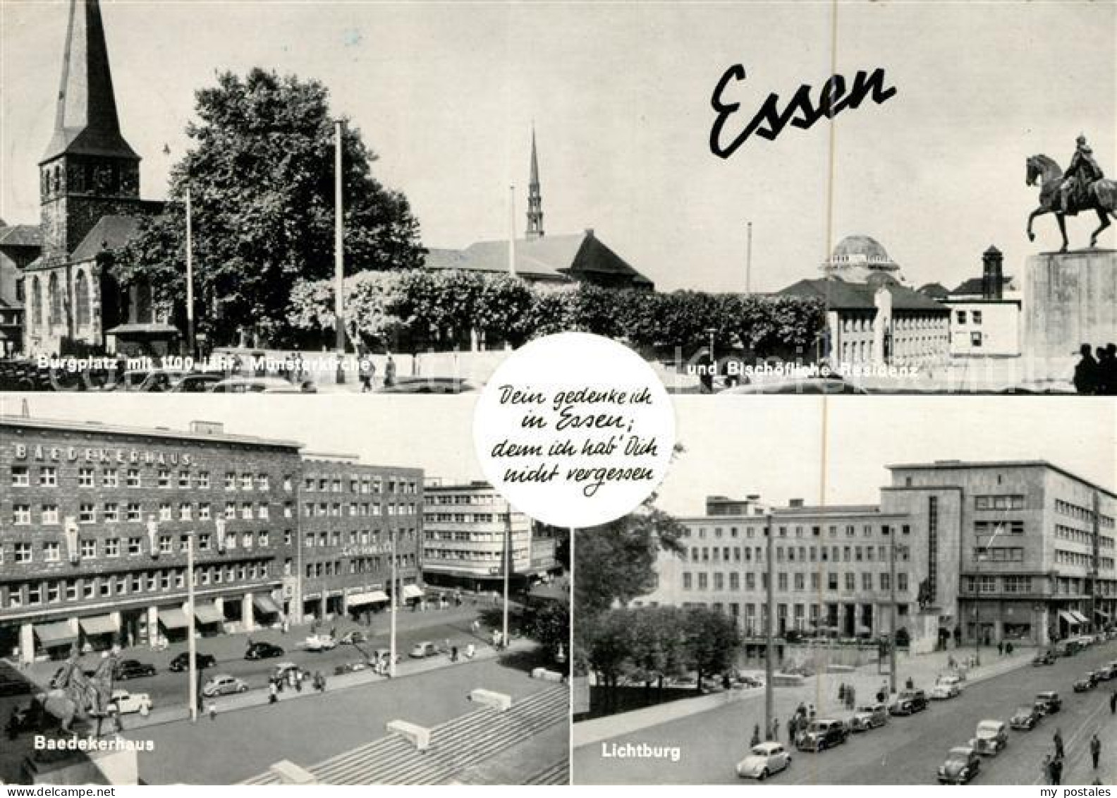 73105019 Essen Ruhr Burgplatz Muensterkirche Bischoefliche Residenz Baedekerhaus - Essen