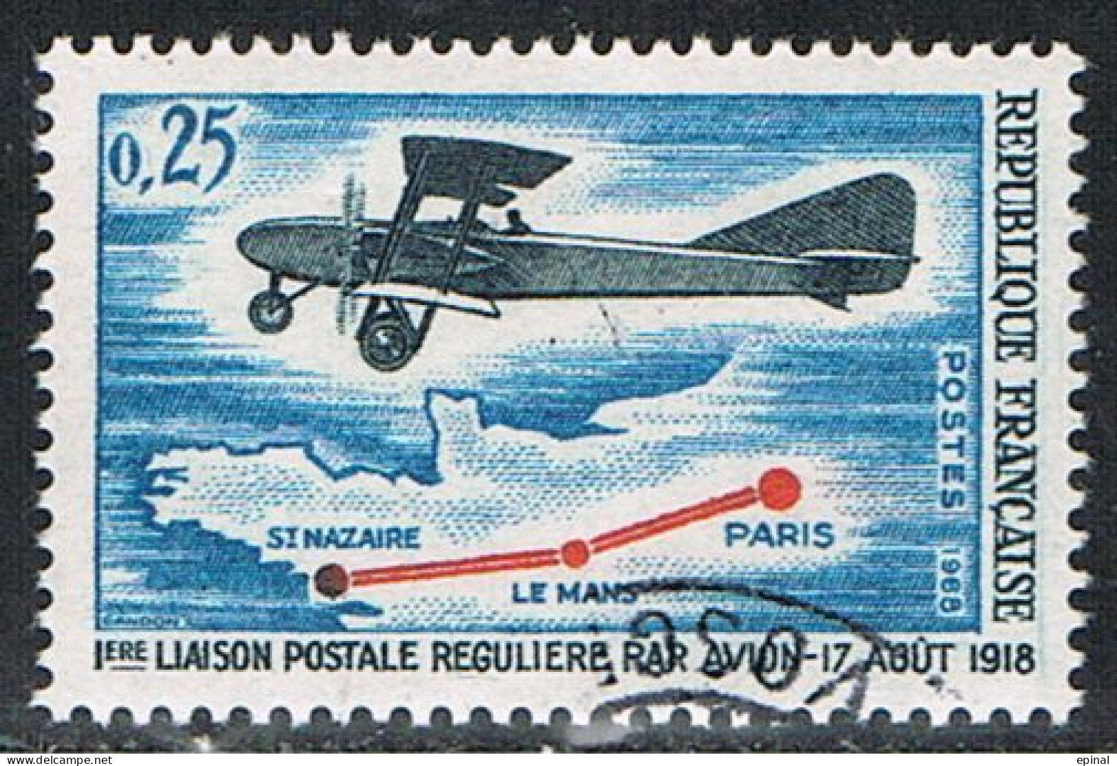 FRANCE : N° 1565 Oblitéré (1ère Liaison Postale Régulière Par Avion) - PRIX FIXE - - Used Stamps