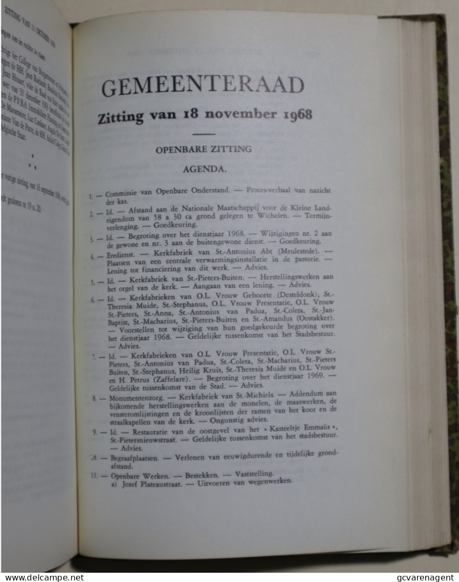 GENT JAAROVERZICHT DER GEMEENTERADEN 1968  - 1252 BLZ - 220 X 150 X 50 MM - Other & Unclassified