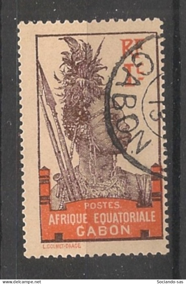 GABON - 1910-18 - N°YT. 49 - Guerrier 1c Orange - Oblitéré / Used - Oblitérés