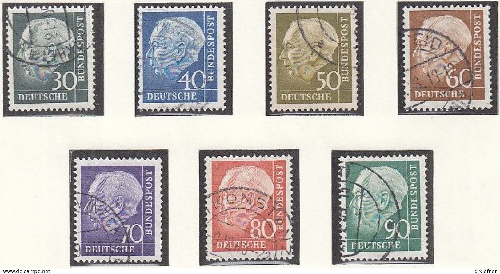 BRD  259-265, Gestempelt, Heuss, 1957 - Gebraucht