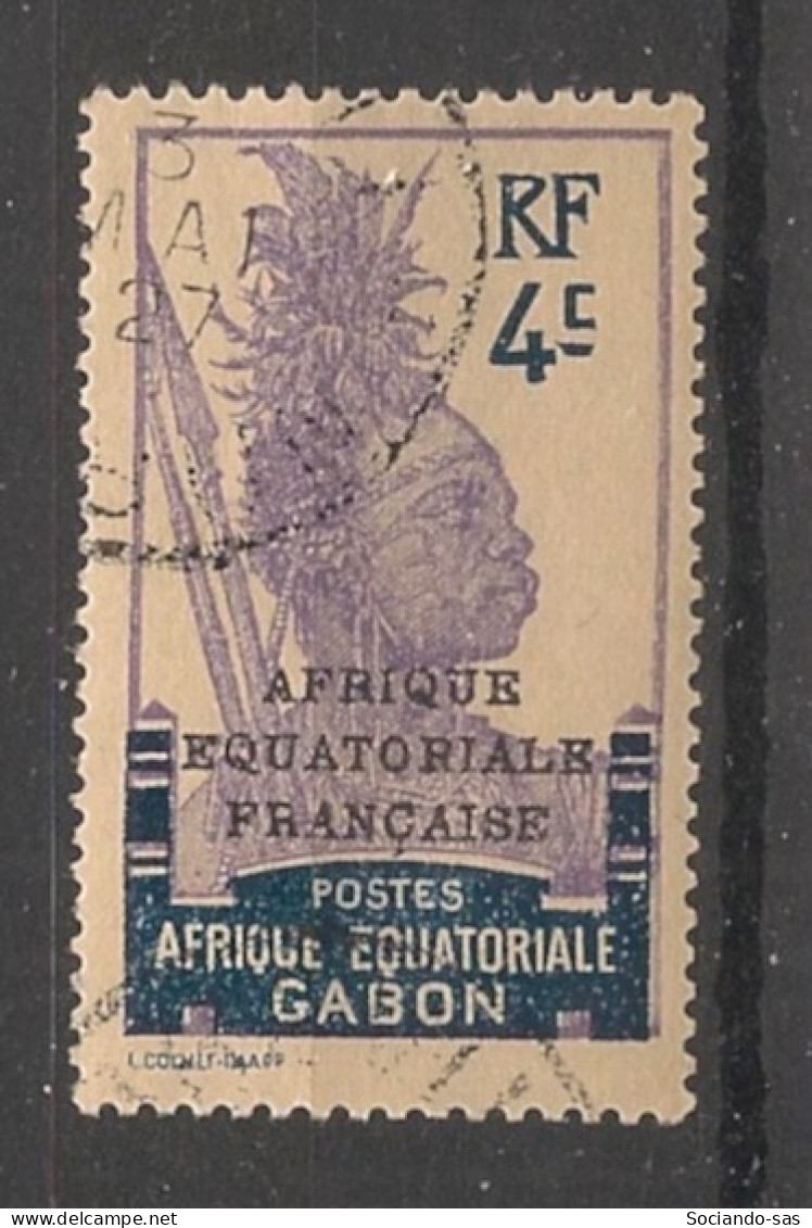 GABON - 1924-27 - N°YT. 90 - Guerrier 4c Bleu - Oblitéré / Used - Gebruikt