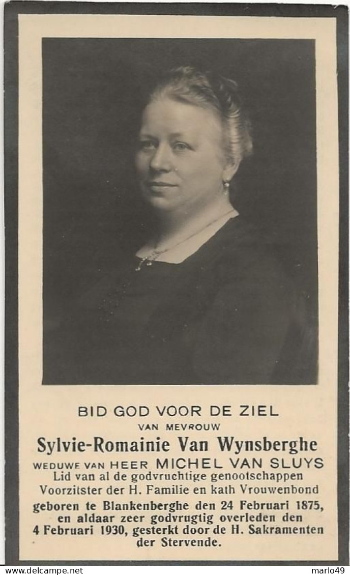 DP. SYLVIE VAN WYNSBERGHE - VAN SLUYS ° BLANKENBERGHE 1875 - + 1930 - Religion & Esotericism