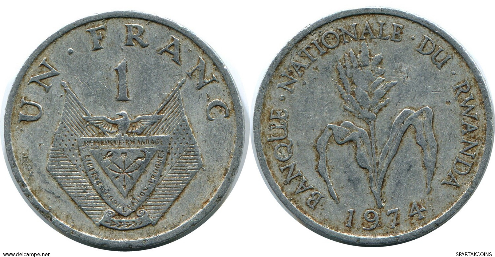 1 FRANC 1974 RWANDA (RUANDA) Pièce #AP920.F.A - Rwanda