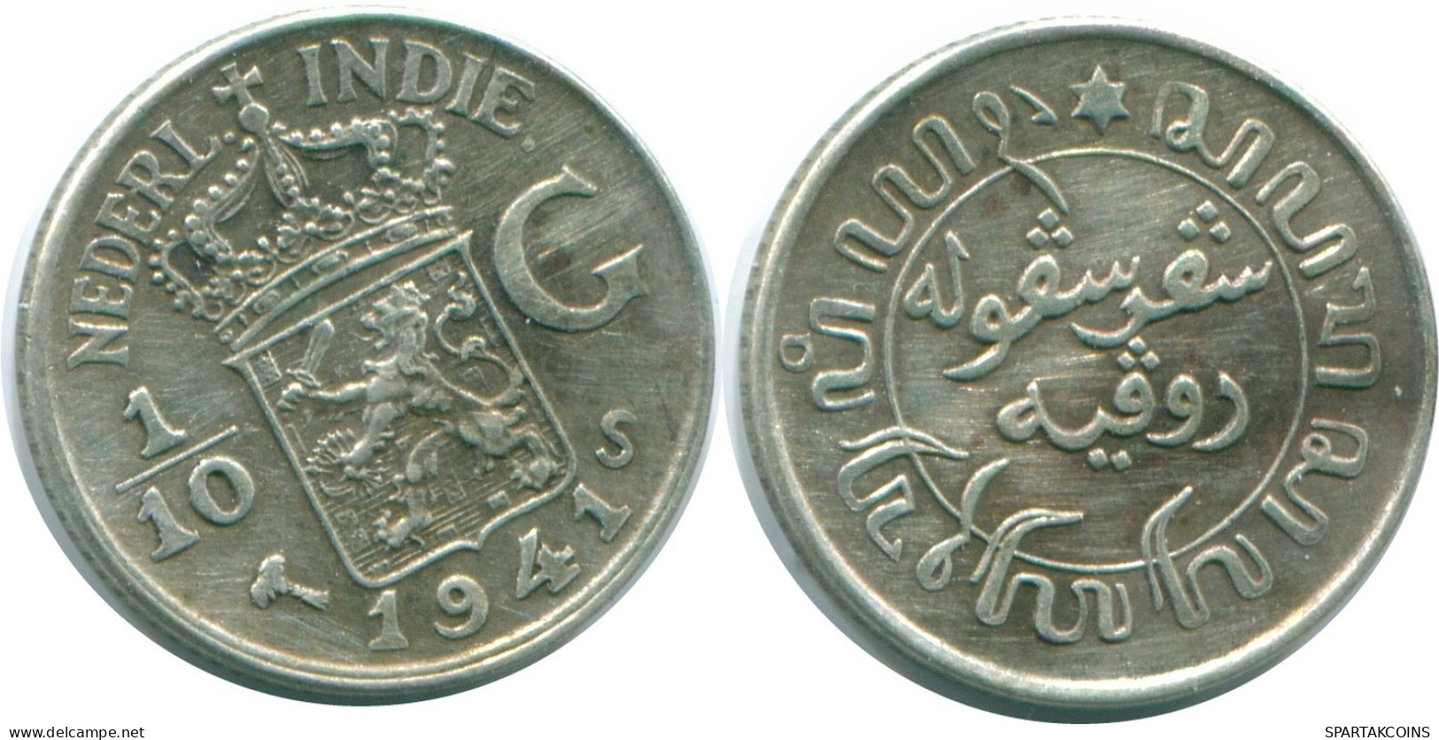 1/10 GULDEN 1941 S NETHERLANDS EAST INDIES SILVER Colonial Coin #NL13715.3.U.A - Niederländisch-Indien