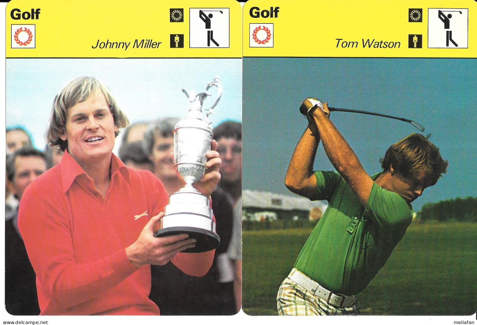 GF1622 - FICHE GOLF - ARNOLD PALMER - JOHNNY MILLER - TOM WATSON - LANNY WADKINS - Autres & Non Classés