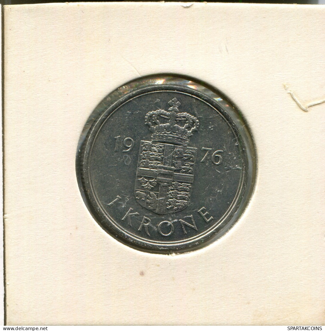 1 KRONE 1976 DANEMARK DENMARK Münze #AR322.D.A - Dänemark