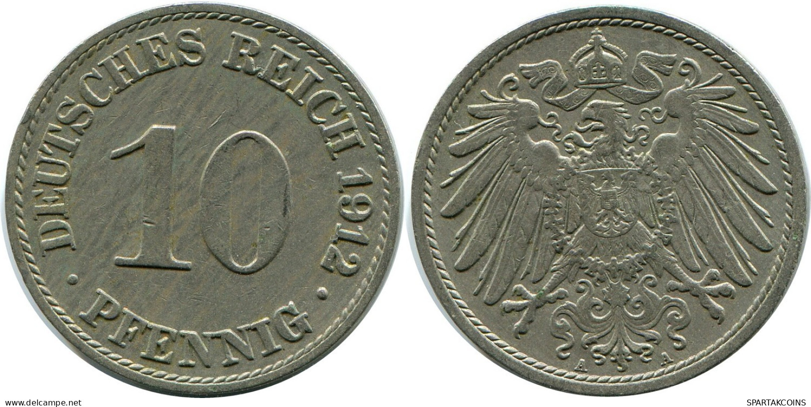 10 PFENNIG 1912 A GERMANY Coin #DB275.U.A - 10 Pfennig