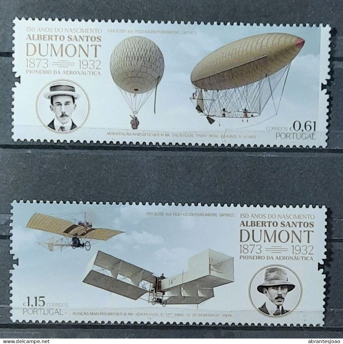 2023 - Portugal - MNH - 150 Years Since Birth Of Albert Santos Dumont - 2 Stamps - Unused Stamps