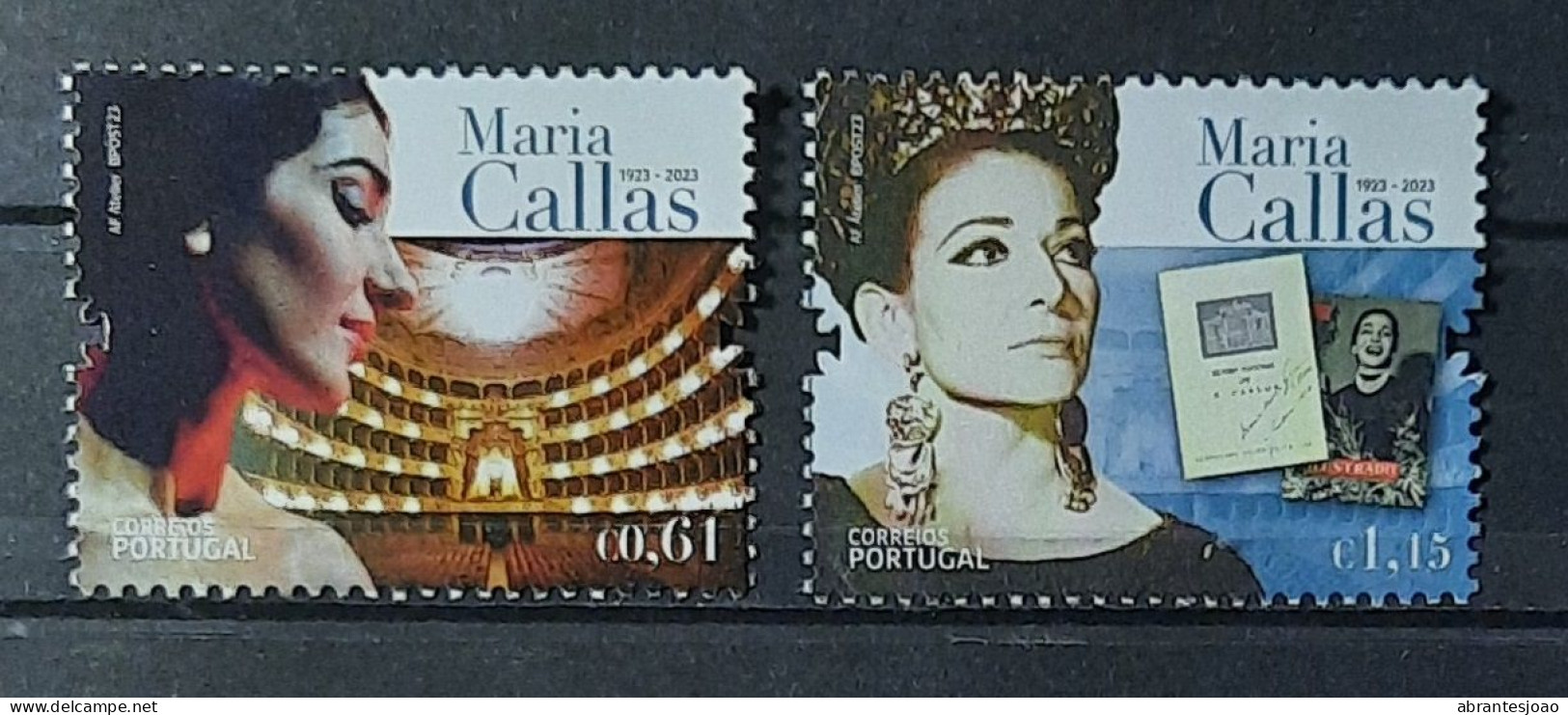 2023 - Portugal - MNH - Centenary Of Maria Callas - Opera Diva - 2 Stamps - Neufs