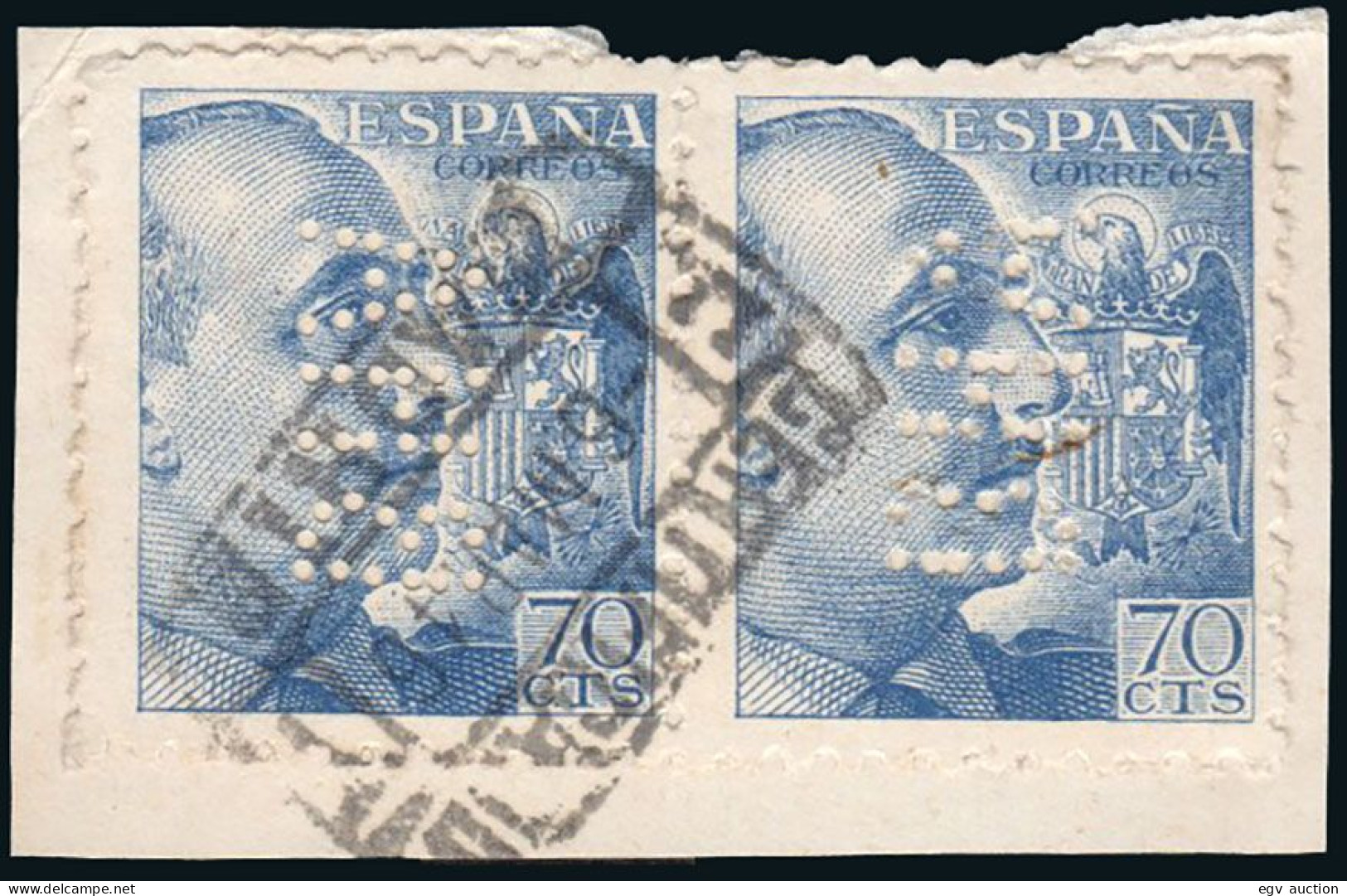 Madrid - Perforado - Edi O 929 Pareja - Fragmento "BHA" Grande (Banco) - Used Stamps