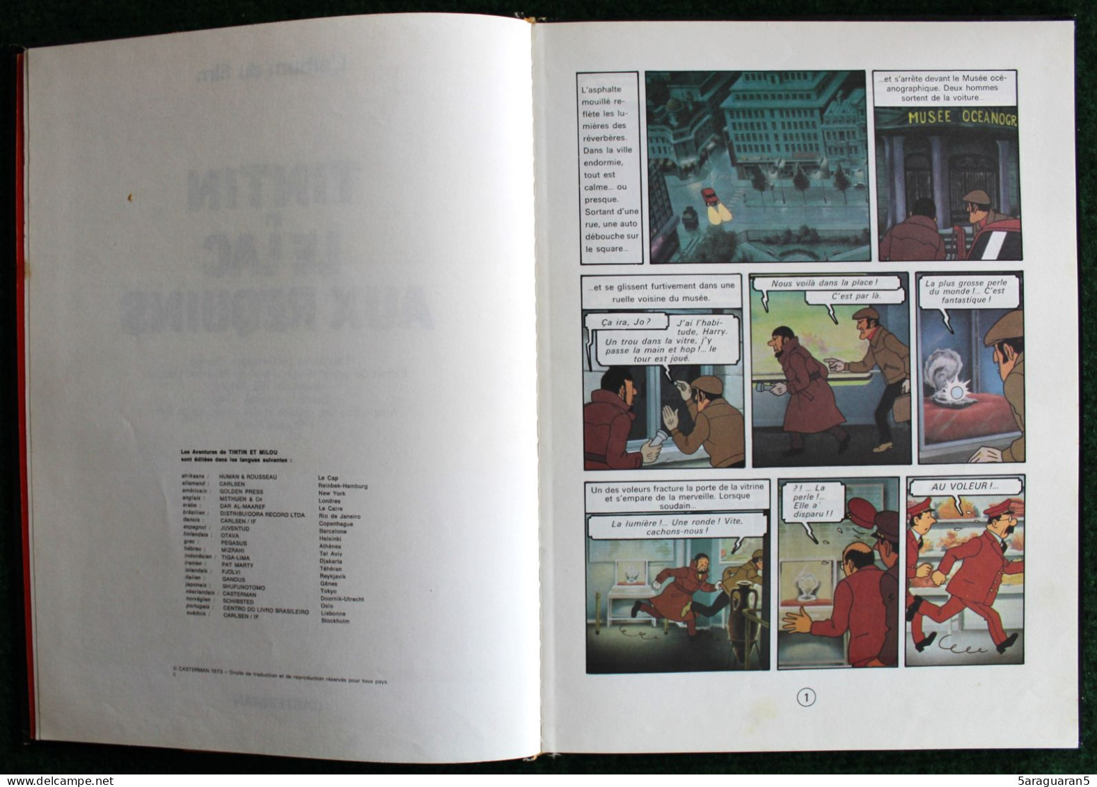 BD TINTIN - Le Lac Aux Requins - EO 1973 - Tintin